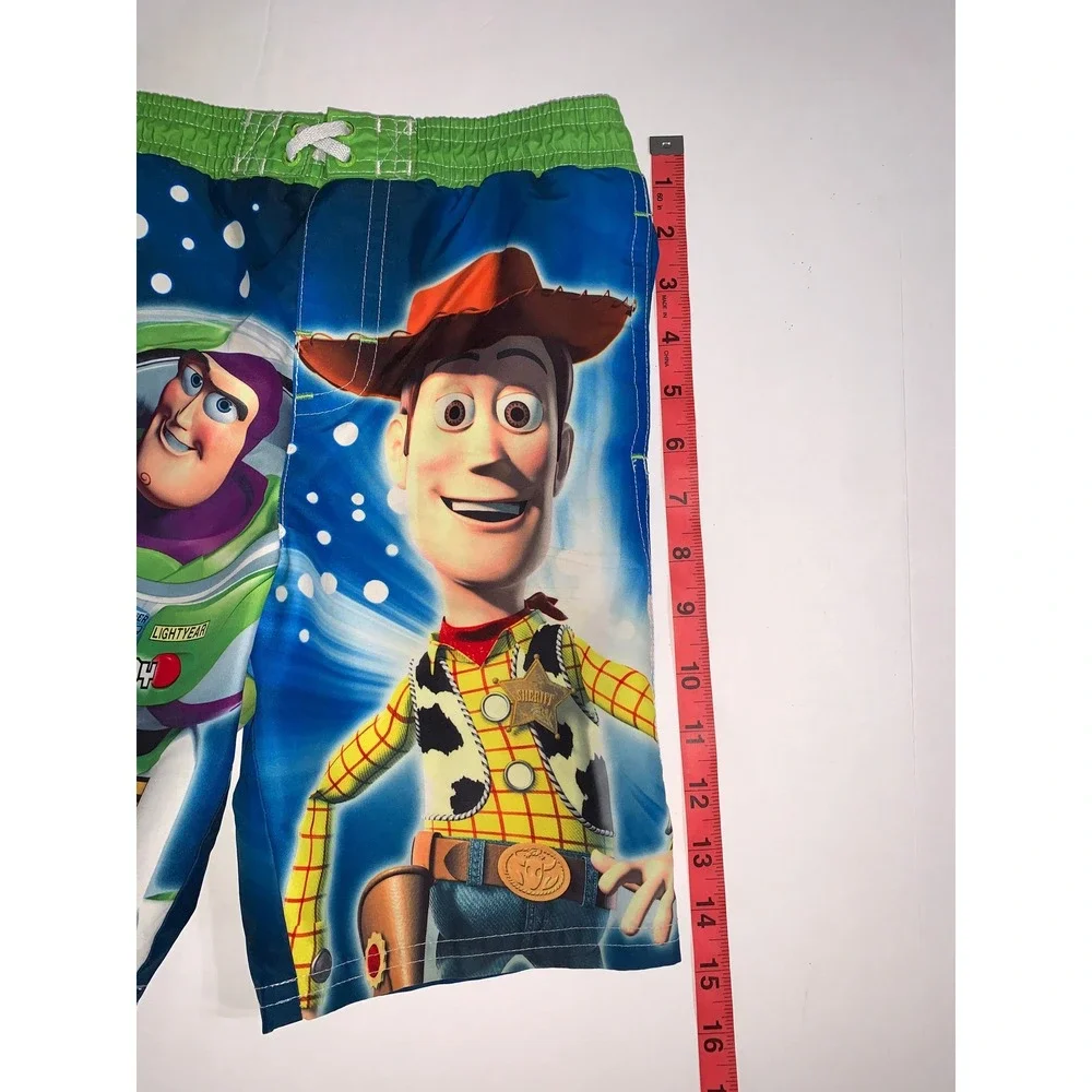 Toy Story Boys 4T Buzz Lightyear‎ Woody Swim Trunks Blue Green